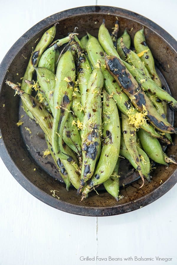 Grilled Fava Beans with Balsamic Vinegar 