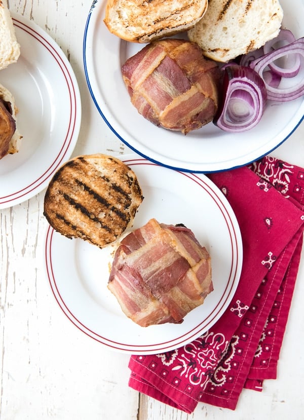 Grilled Green Chile Burgers with Bacon Weave