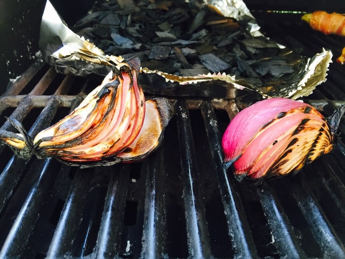 Grilled Red Onions On grill