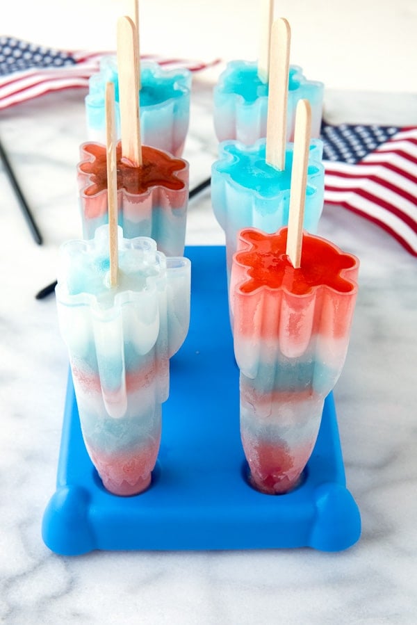 Red White & Blue Sports Drink Rocket Popsicles 