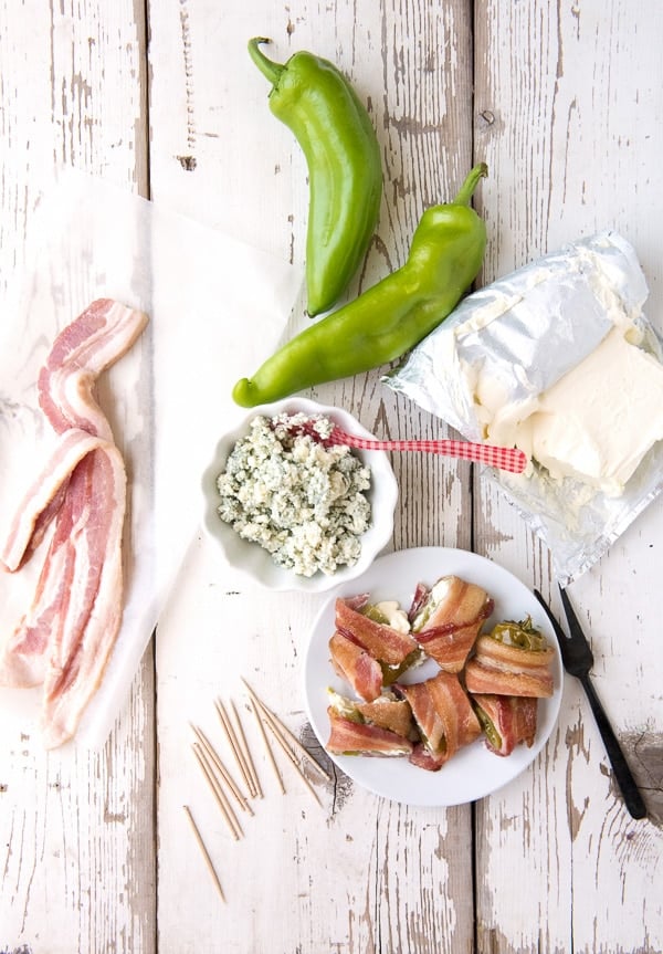 Smoked Blue Cheese Stuffed Bacon-Wrapped Chile Peppers With ingredients