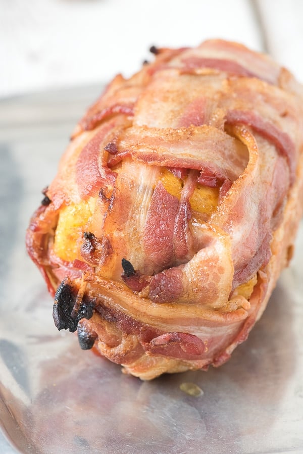 Spicy Grilled Pineapple Wrapped in Bacon