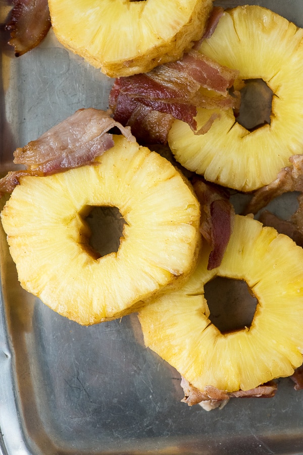Spicy Grilled Pineapple Wrapped in Bacon 