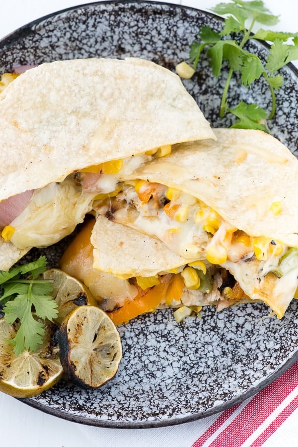 Smoky Grilled Chicken &amp; Vegetable Quesadilla -