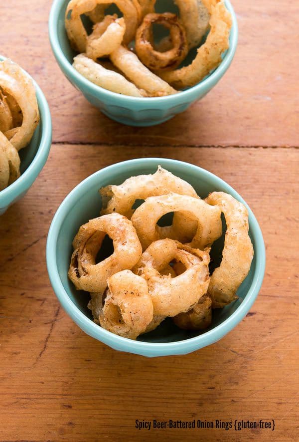 Spicy Beer-Battered Onion Rings {gluten-free}