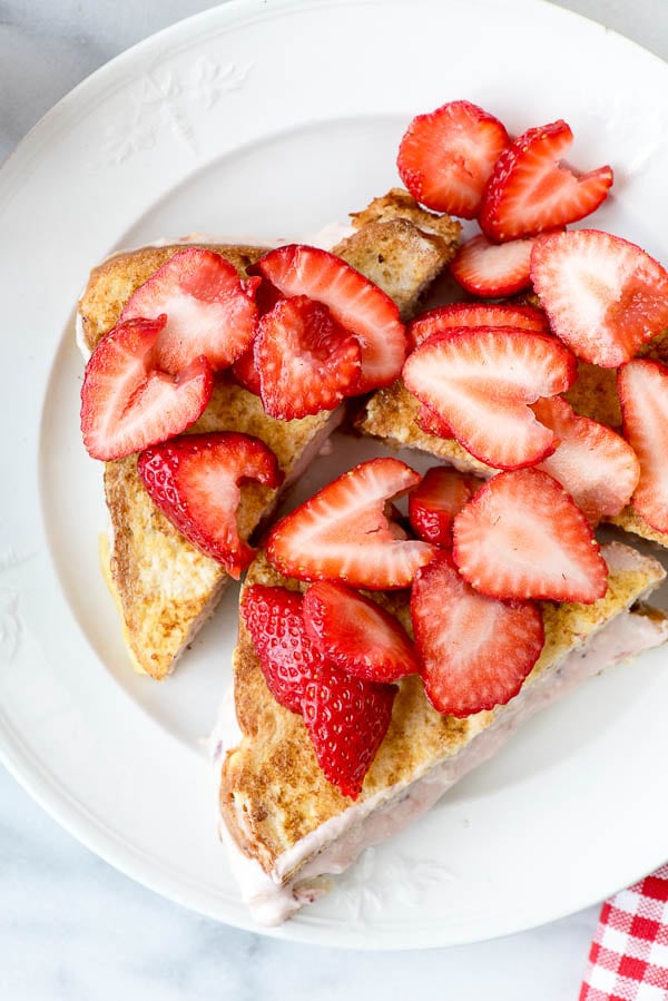 Strawberry Stuffed French Toast closeup