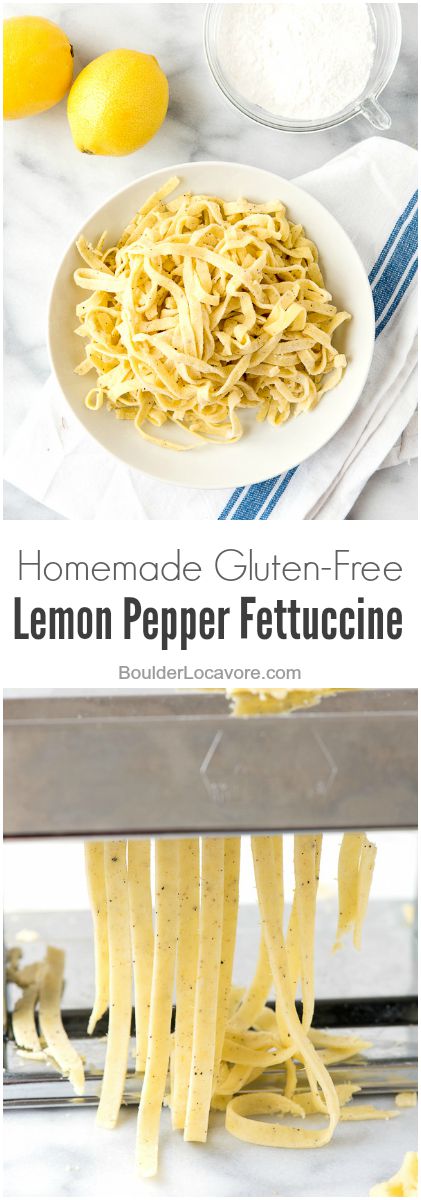 Fettuccine and Lemon pepper collage