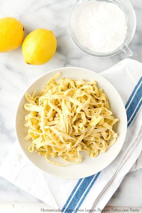 Homemade Gluten-Free Lemon Pepper Fettuccine Pasta