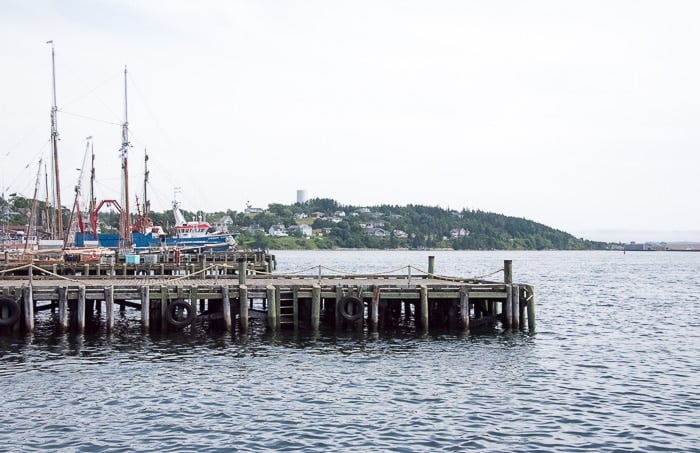 Nova Scotia, Lunenburg pier on water