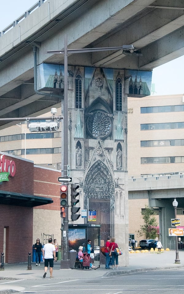 Quebec City, Painted Underpass Mural 