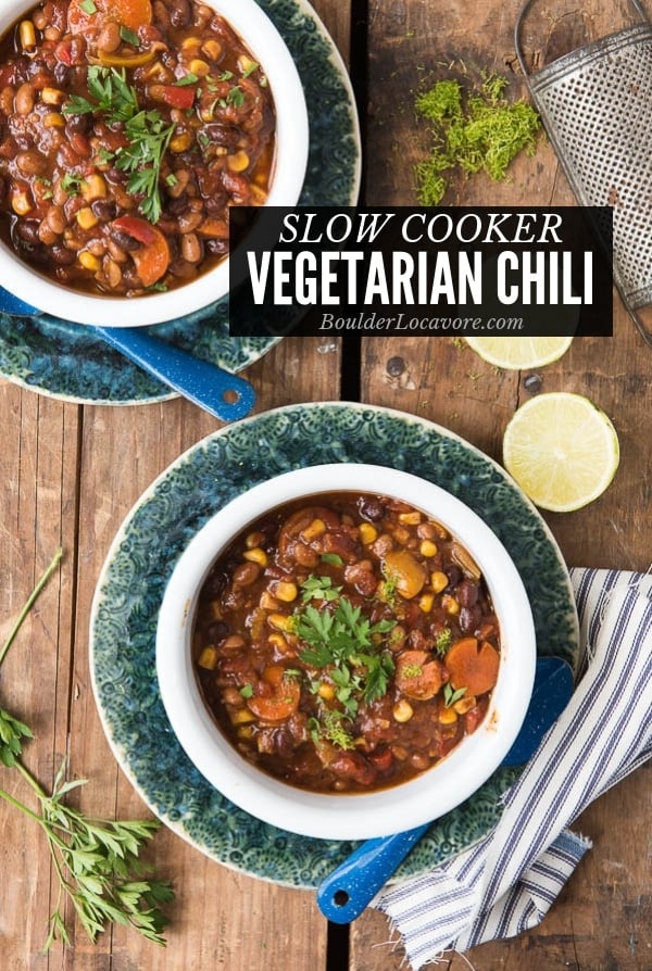 Slow Cooker Vegetarian Chili title image