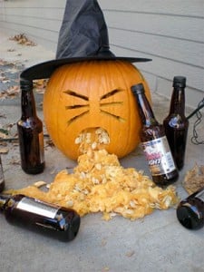 drunk pumpkin carving