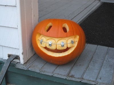 Carved Pumpkin with Braces 