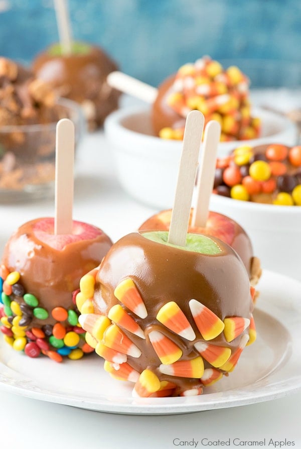 Candy Coated Caramel Apples 