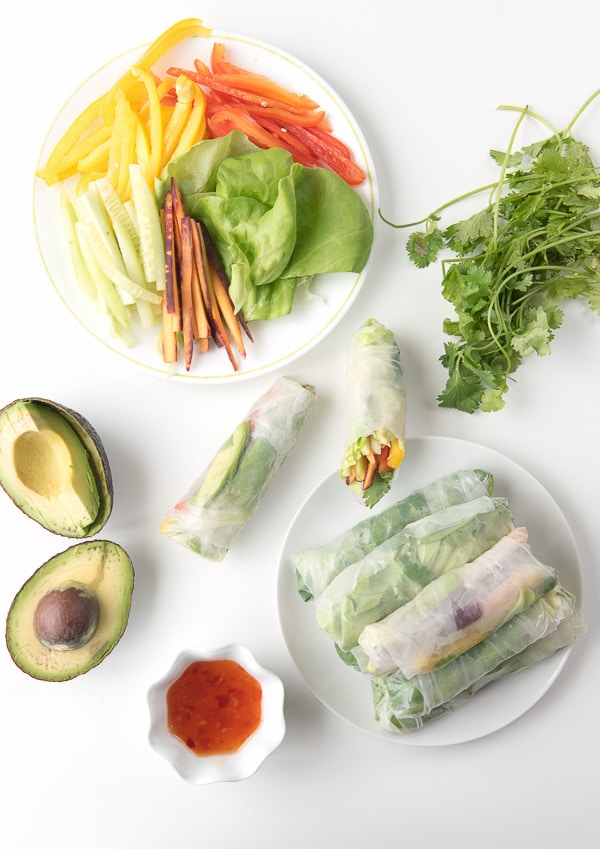 DIY Vietnamese Spring Rolls on a plate