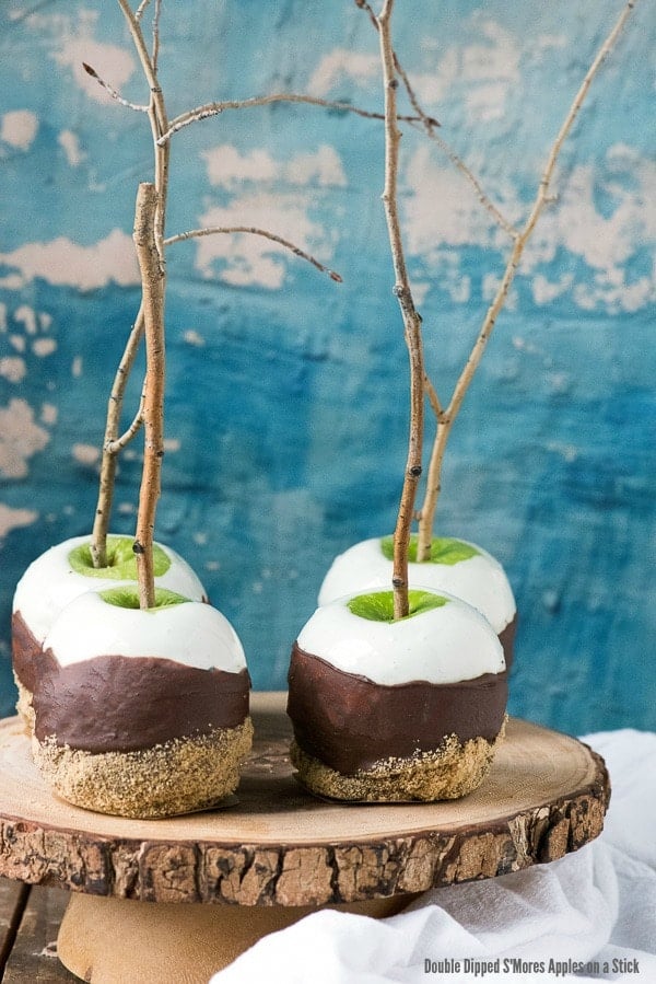 Double Dipped S'Mores Apples on a Stick