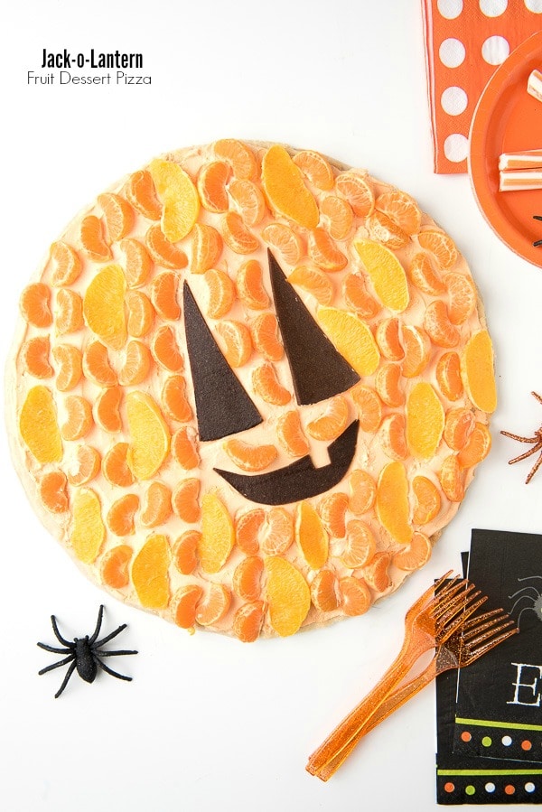 Jack-o-Lantern Fruit Dessert Pizza