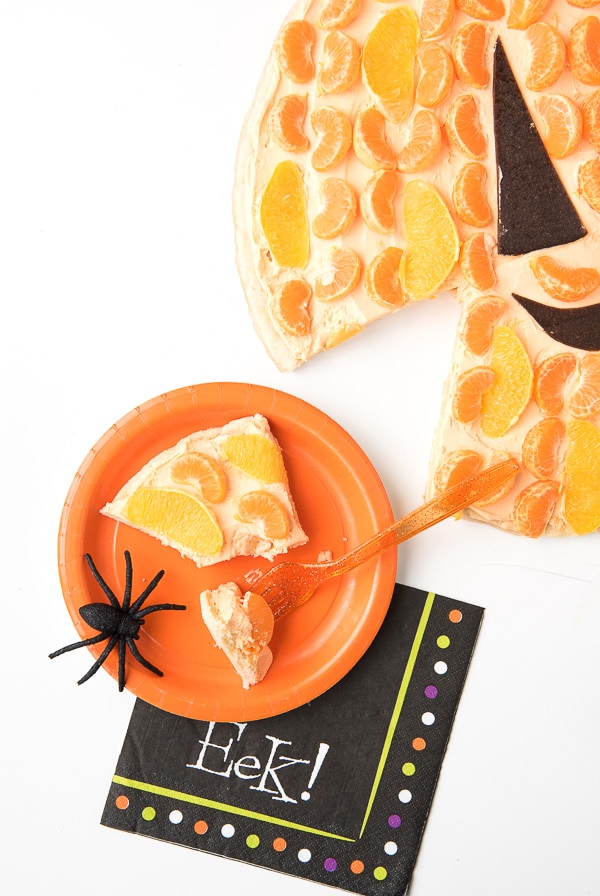 Jack-o-Lantern Fruit Dessert Pizza