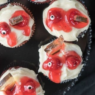 Mutilated Zombie Cupcakes with Edible Glass Shards