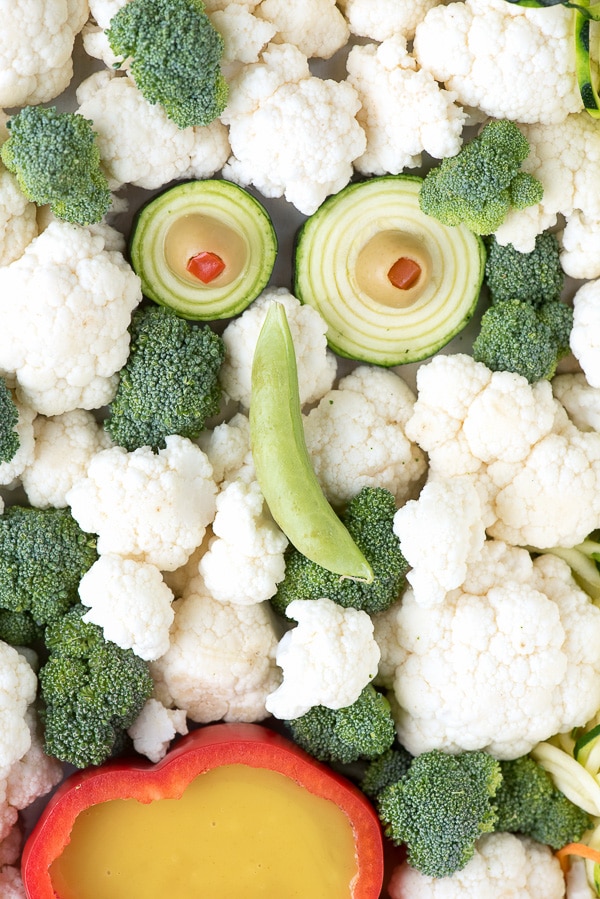 Screaming Witch Crudites Vegetable Platter for Halloween