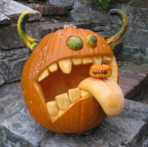 Dragon Ghord Pumpkin with Big Tongue 