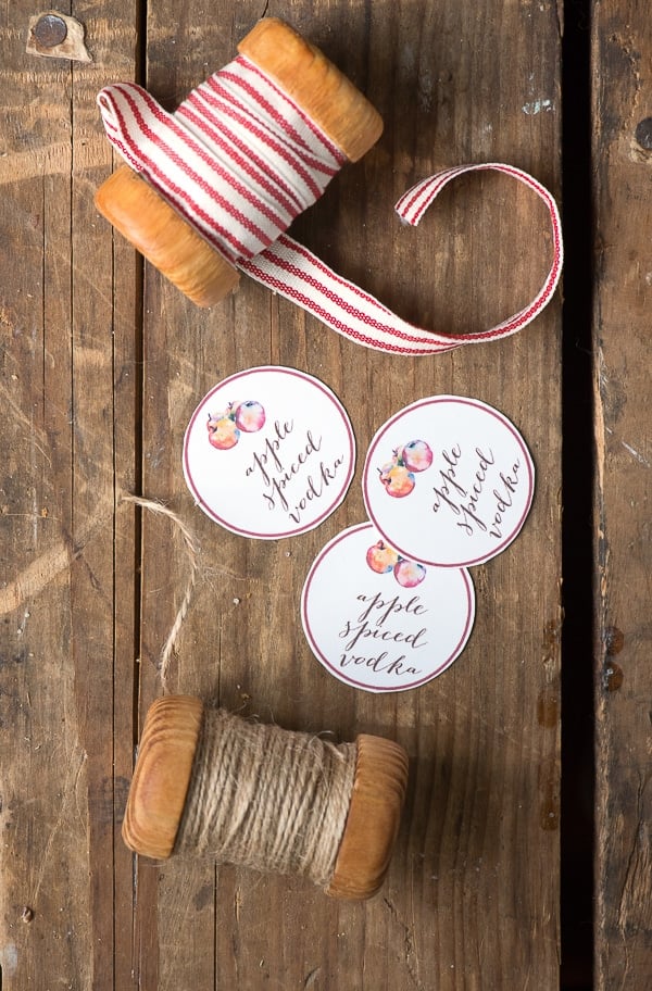 Apple Spiced Vodka printable gift tags 