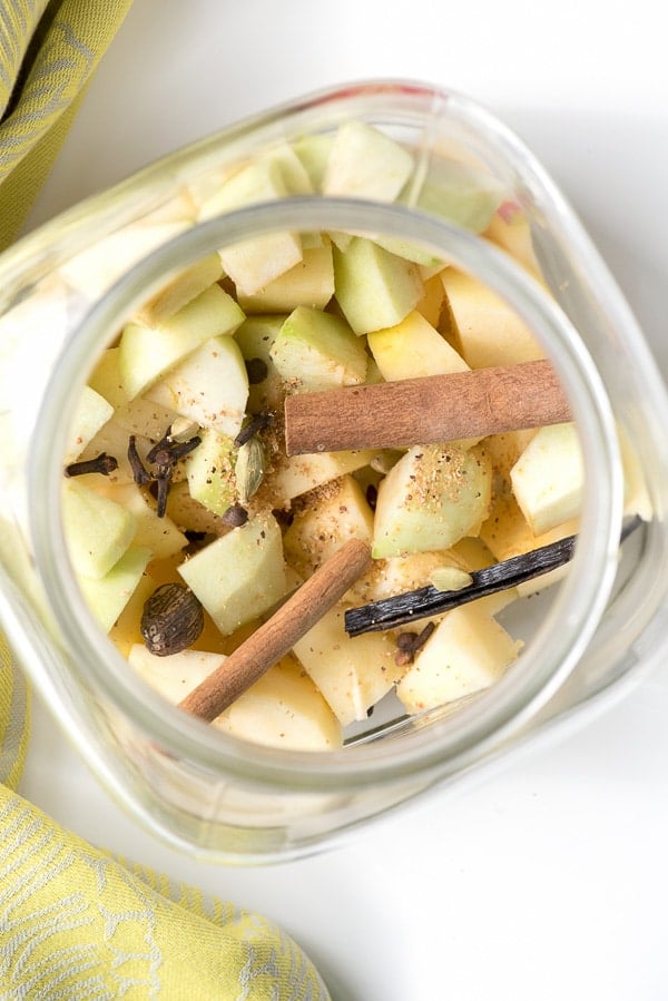 Apple Spiced Vodka in jar