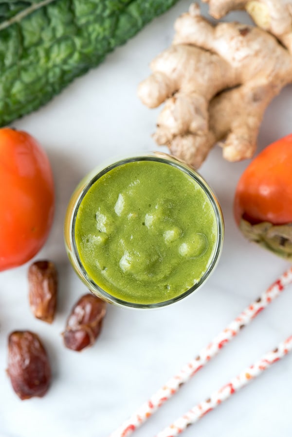 \'No Fat Pants\' Persimmon Smoothie from above