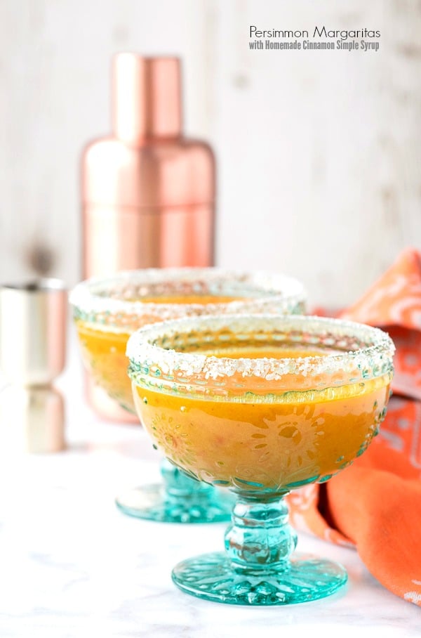 Persimmon Margaritas with Cinnamon Simple Syrup