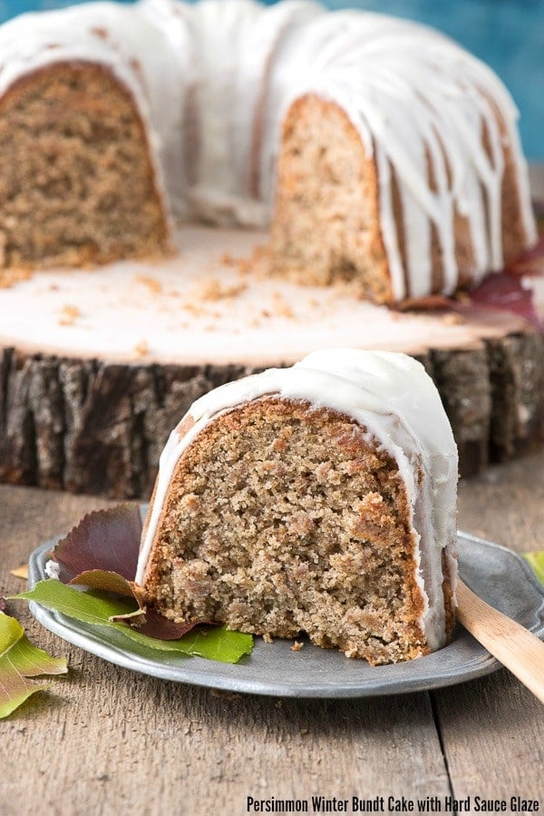 Persimmon Winter Bundt Cake with Hard Sauce Glaze