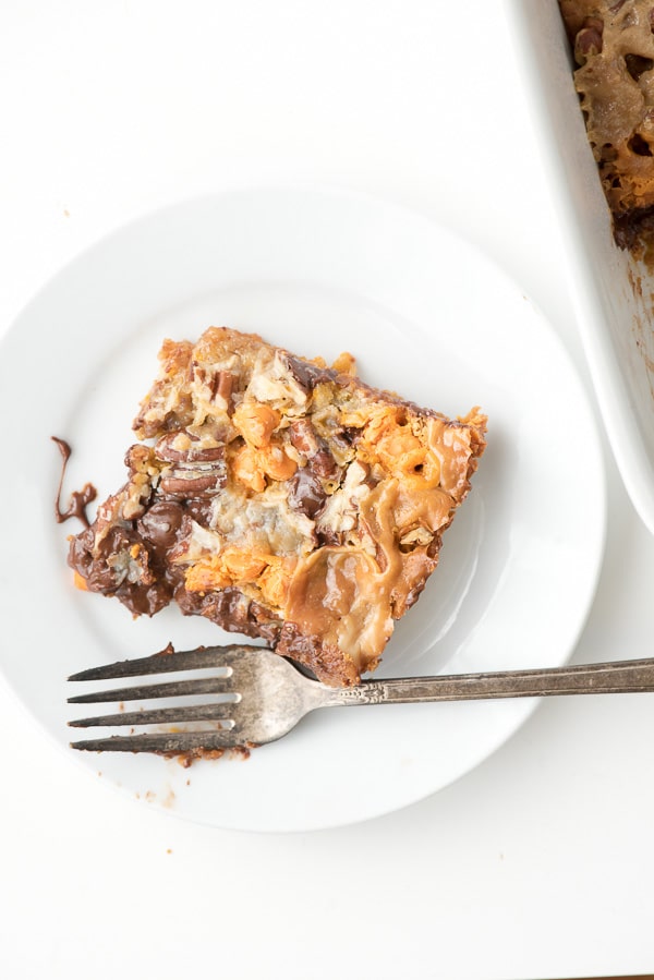 Pumpkin Spice Hello Dolly Bars from above