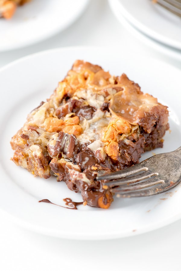 Pumpkin Spice Hello Dolly Bar With fork