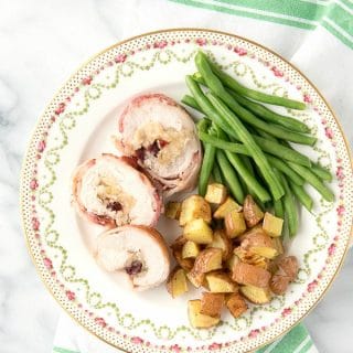 Turkey Roulade with Apple-Cranberry Stuffing and Bacon Weave. The combination of turkey and stuffing into one makes this special dish perfect for Thanksgiving, Christmas, dinner parties or any night!
