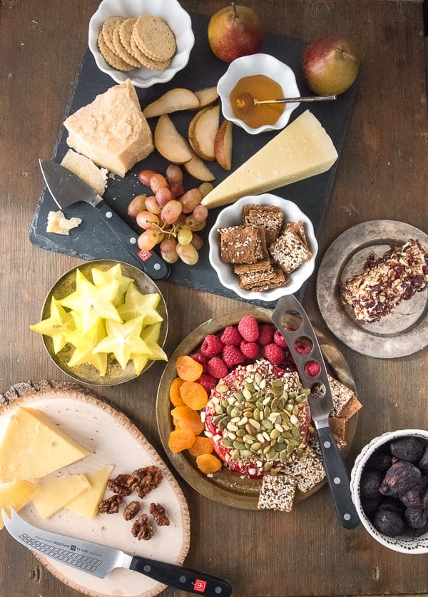 Cheese, fruit and nut platter 