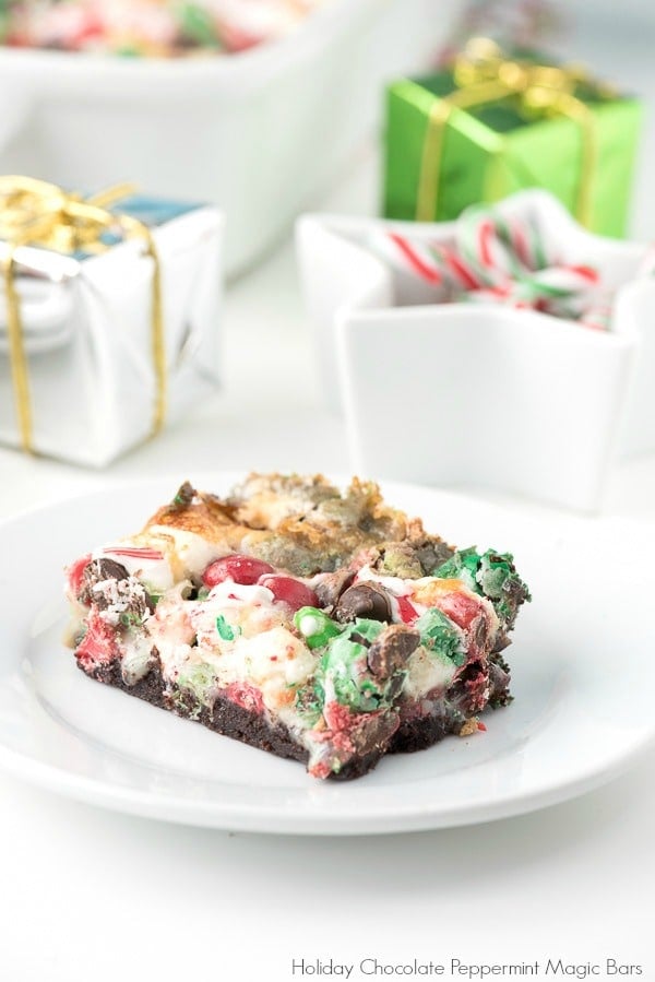 Holiday Chocolate Peppermint Magic Bars 