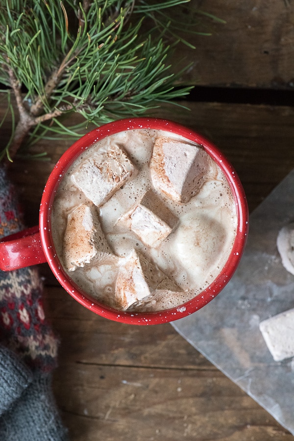 Homemade Vanilla-Coffee Liqueur Marshmallows overhead