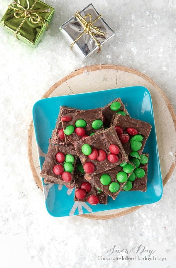 Snow Day Chocolate-Toffee Holiday Fudge.