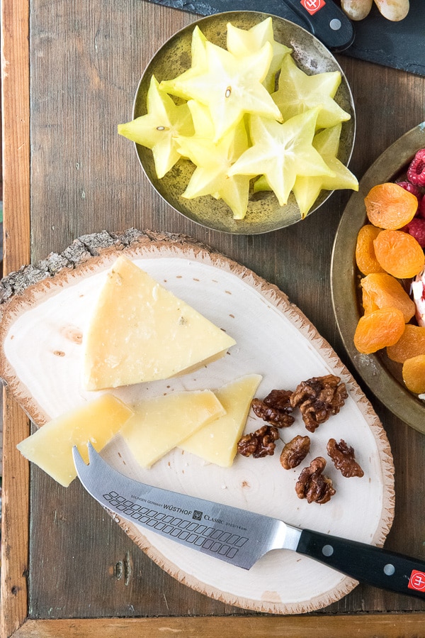 Truffle cheese, Spanish candied walnuts, star fruit, dried apricots 