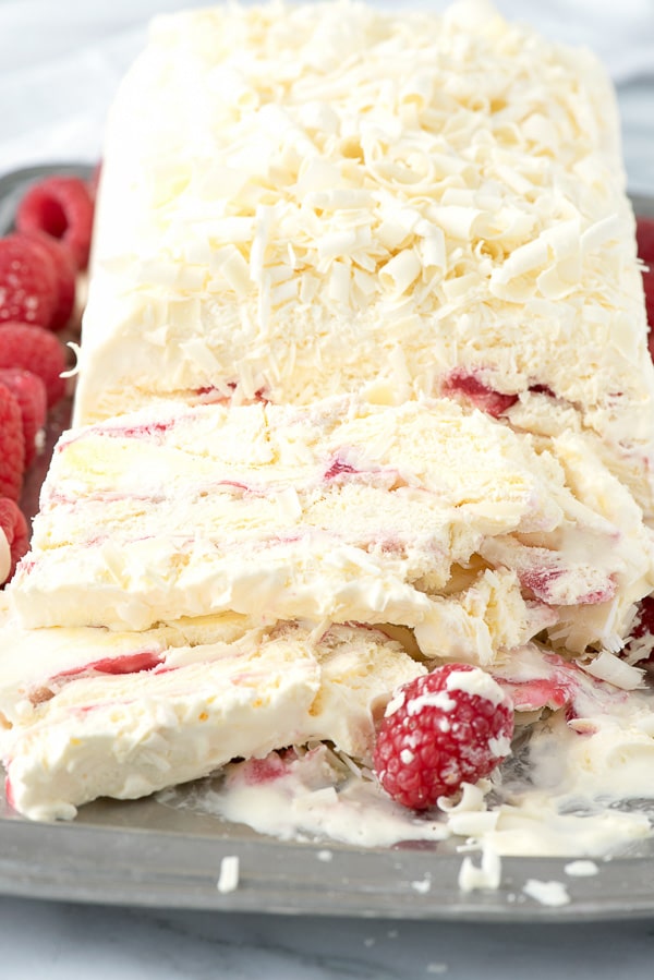 White Chocolate Raspberry Semifreddo side view 