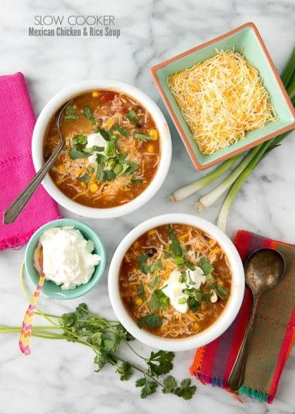 Slow cooker chicken soup made with Mexican spices