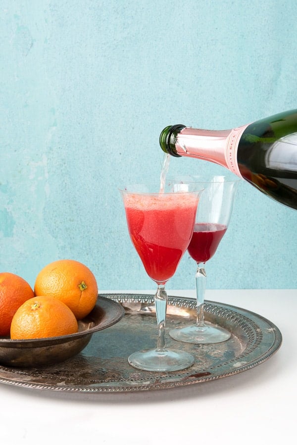 Blood Orange Mimosas with Brut Rose Sparkling Wine