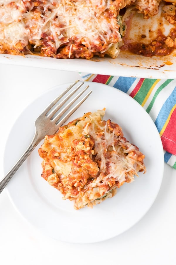 overhead photo of Gluten-Free Meat Lasagna Roll Ups