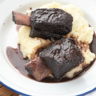 Red Wine Braised Beef Short Ribs with Yukon Gold Garlic Whipped Potatoes (recipe) - BoulderLocavore.com