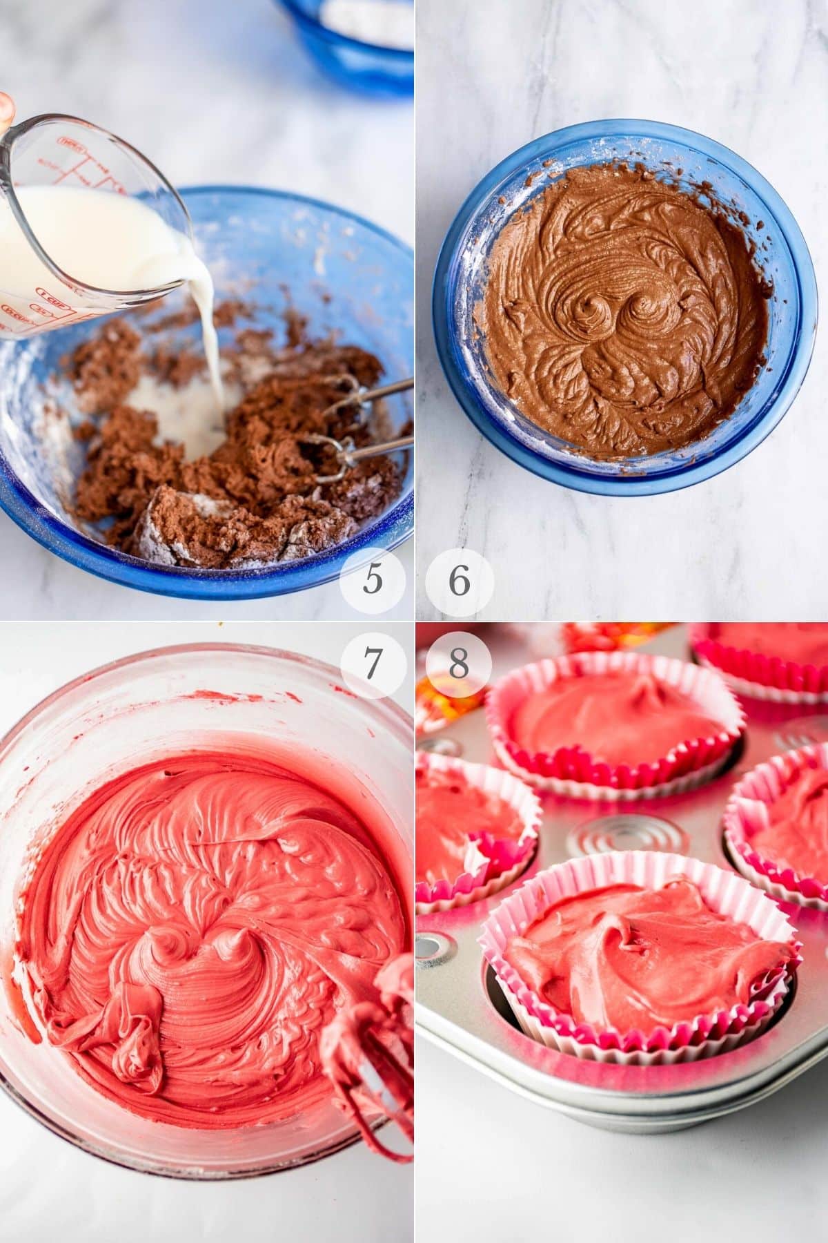 pink velvet cupcakes recipe steps 5-8