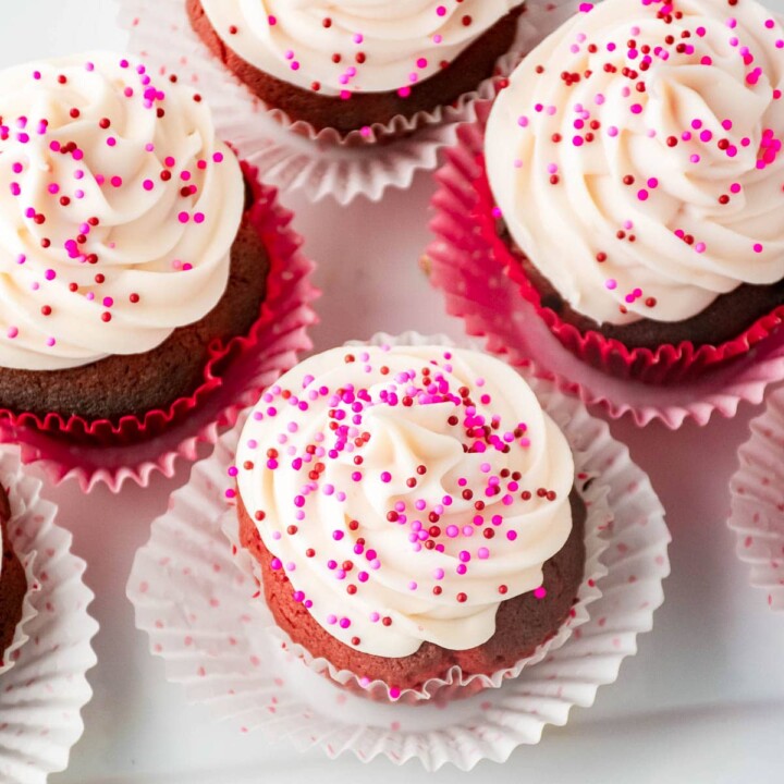 Gluten-Free Pink Velvet Cupcakes with Real Strawberry Buttercream