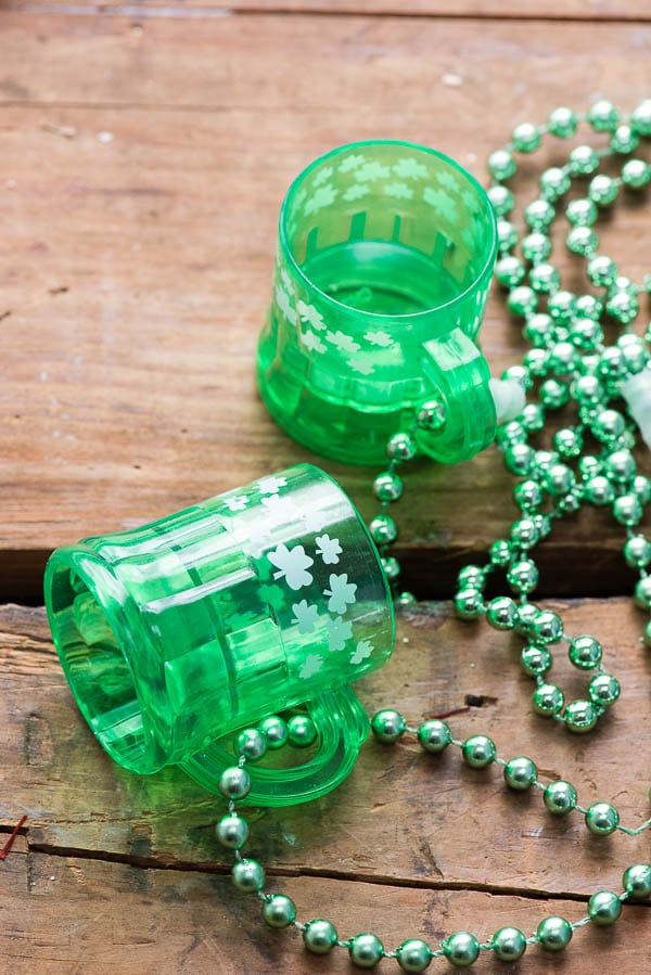 St. Patrick\'s Day Shamrock Shot Glass necklaces