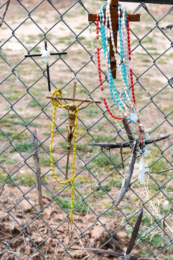 El Sanctuario de Chimayo - crosses on fence