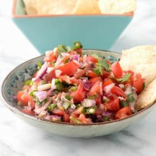 Homemade Tortilla Chips and Pico de Gallo