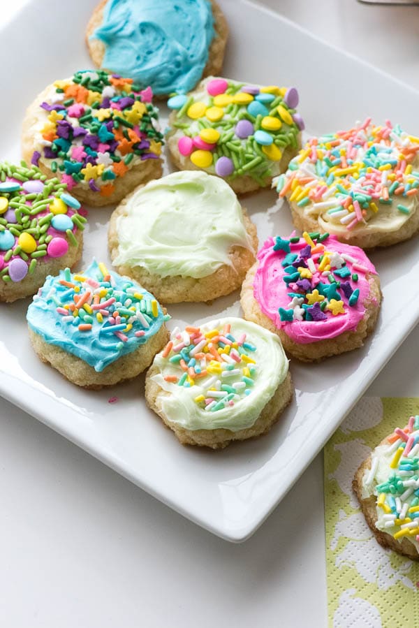 Plate of decorated sugar cookies