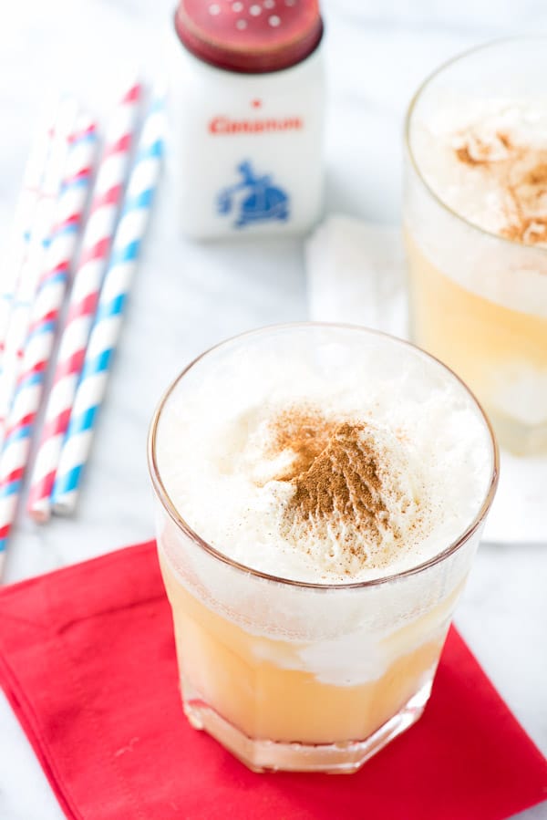 overhead image of an ice cream float made with all-American Apple Pie